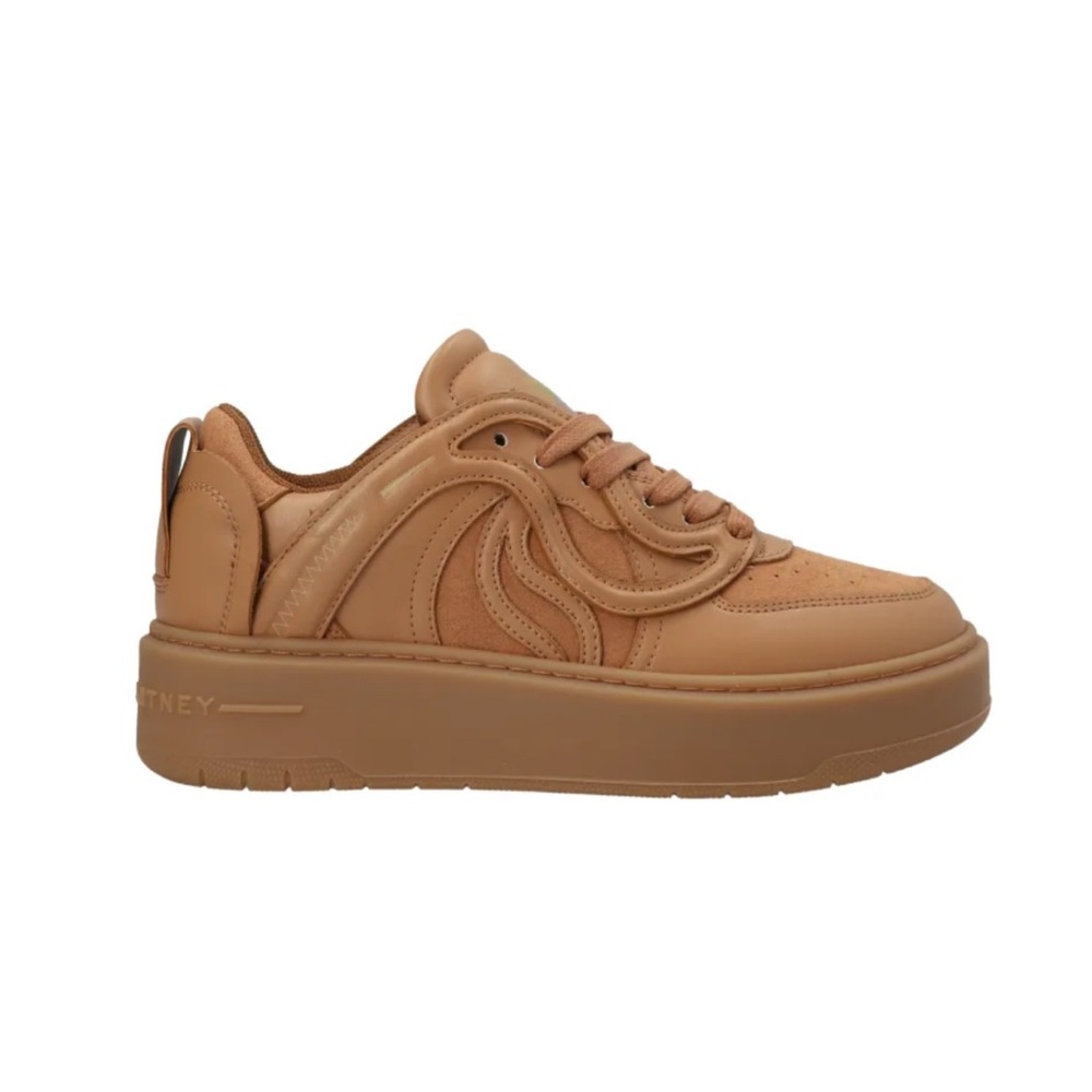 Stella McCartney Women's  Tan S-Wave Lace Up Sneakers 37/7
